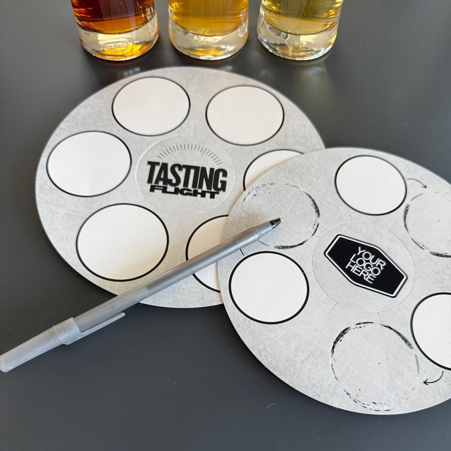 6.5" Round Tasting Flight Cards