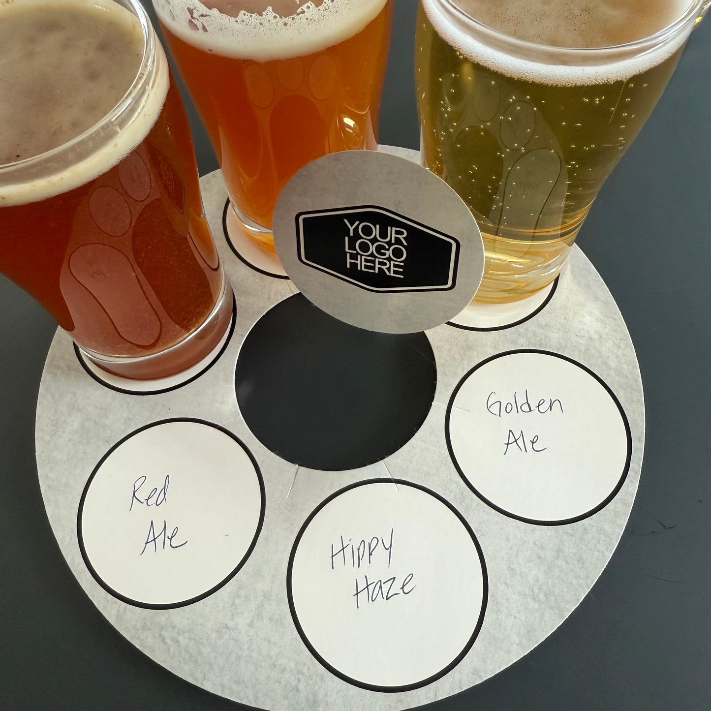 7" Round Tasting Flight Cards