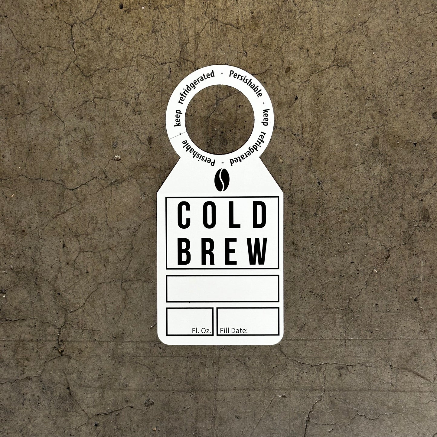 Cold Brew Coffee Black and White Growler Tags