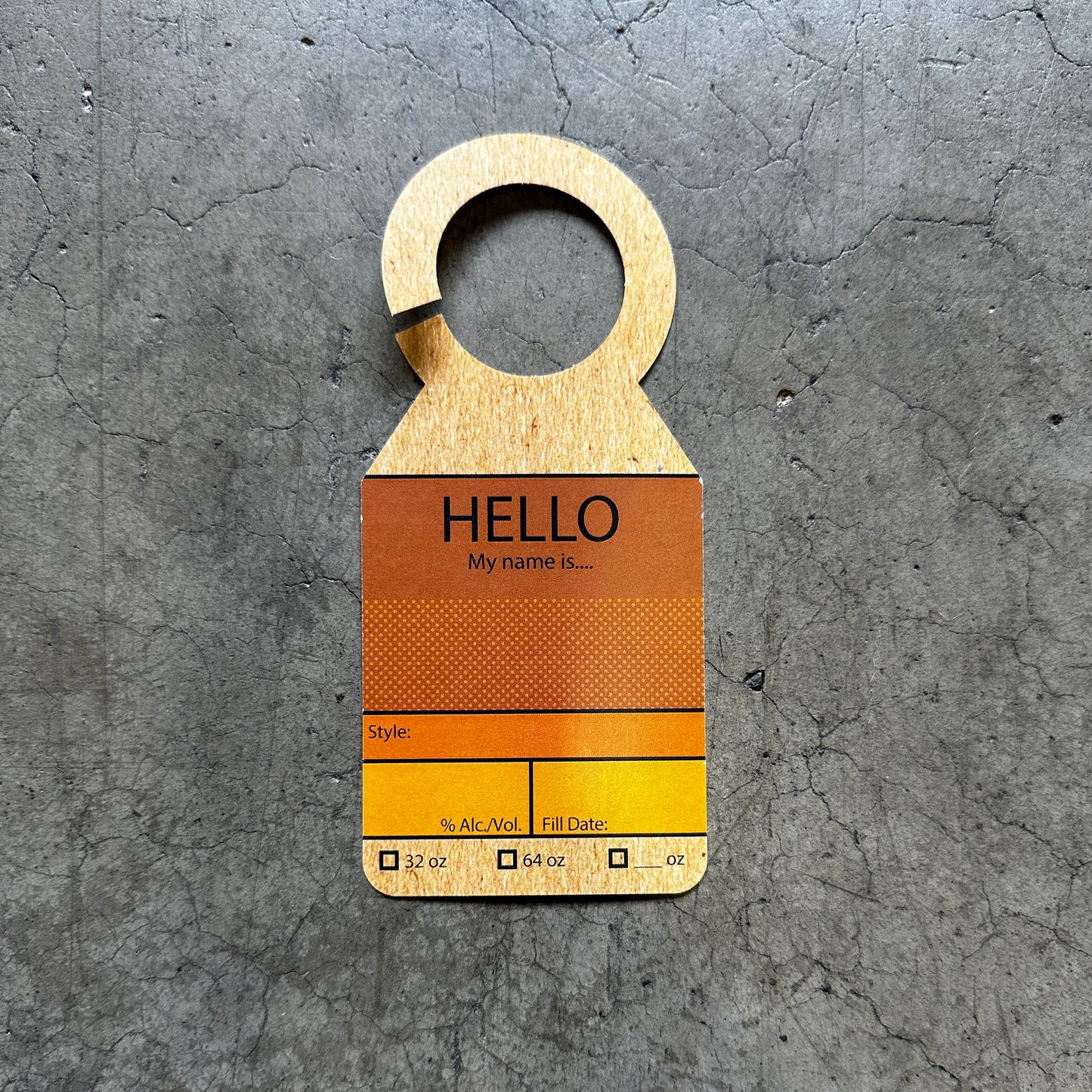 Hello with Kraft Growler Tags