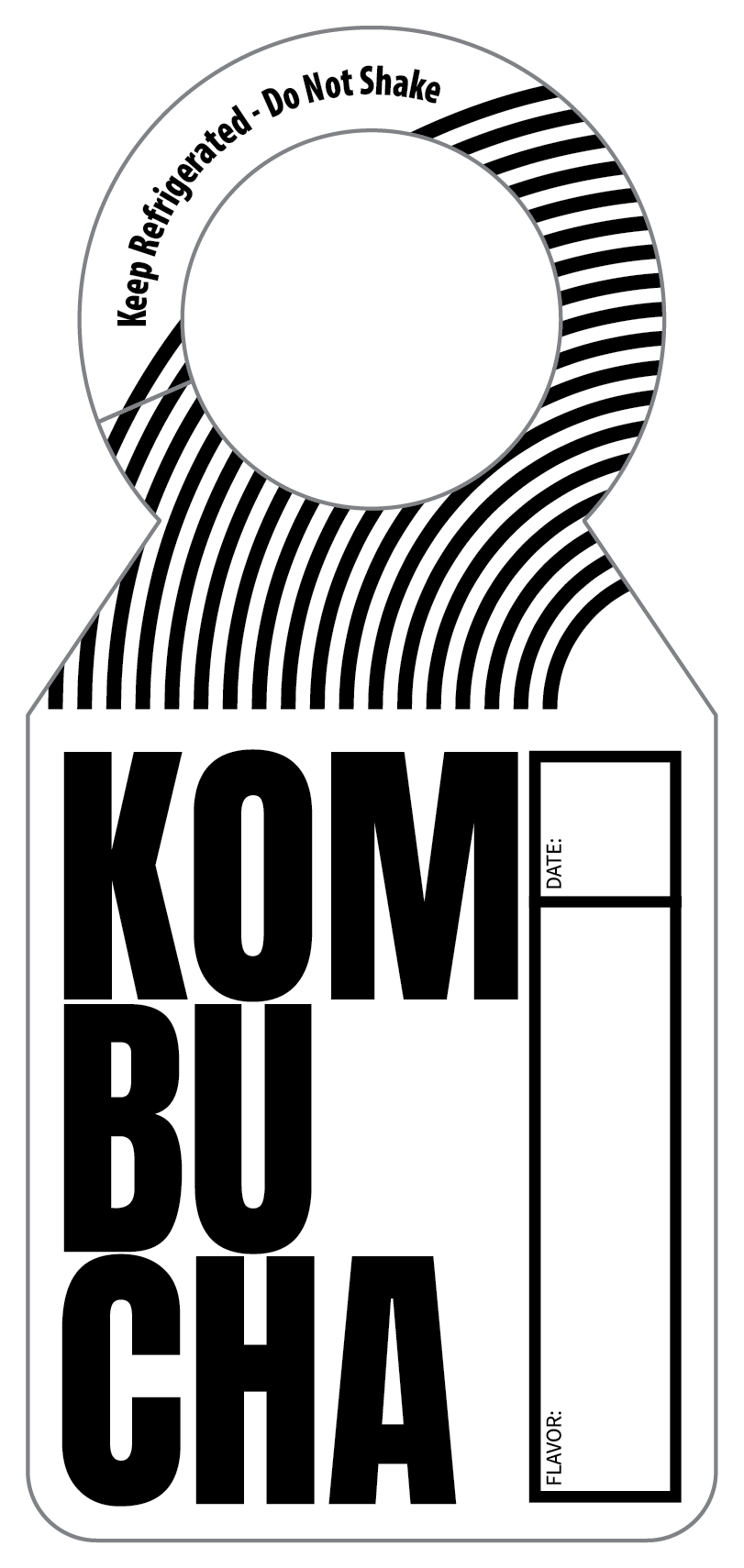 Kombucha White Growler Tag