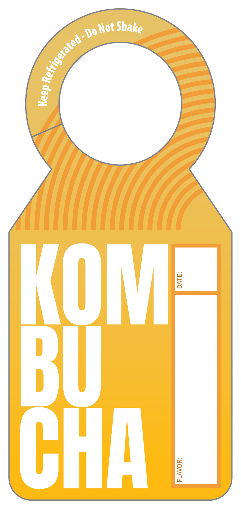 Kombucha Orange Growler Tag