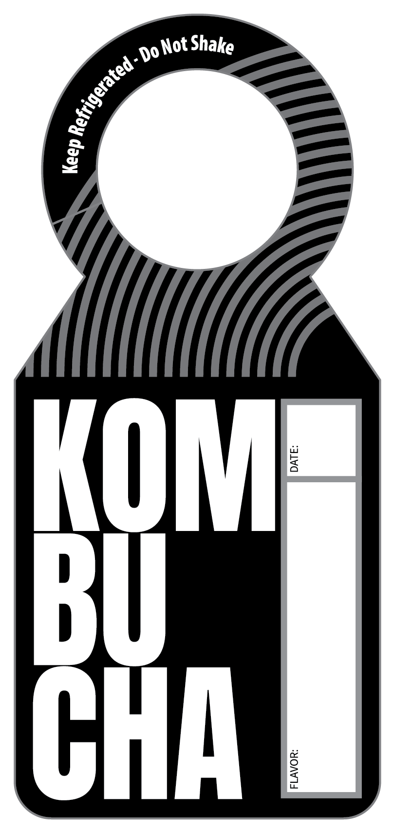 Kombucha Black Growler Tag