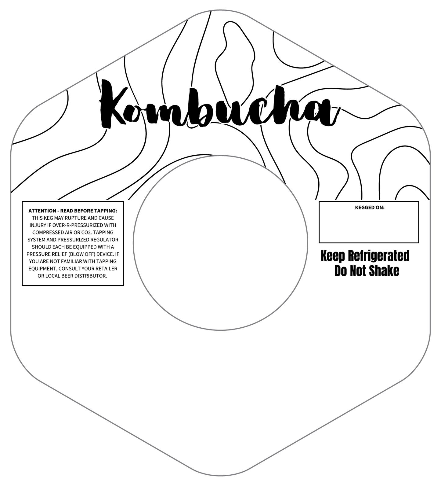 Kombucha Black Swirl Hexagon Keg Collars