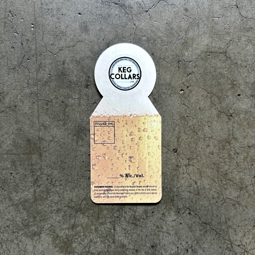 Beer Bubbles Growler Tags with Government Health Warning