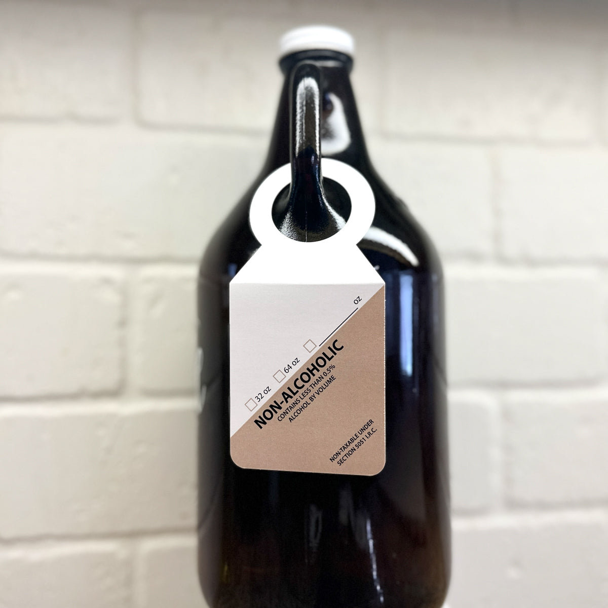 Non-Alcoholic Warm Sand Brown Growler Tag