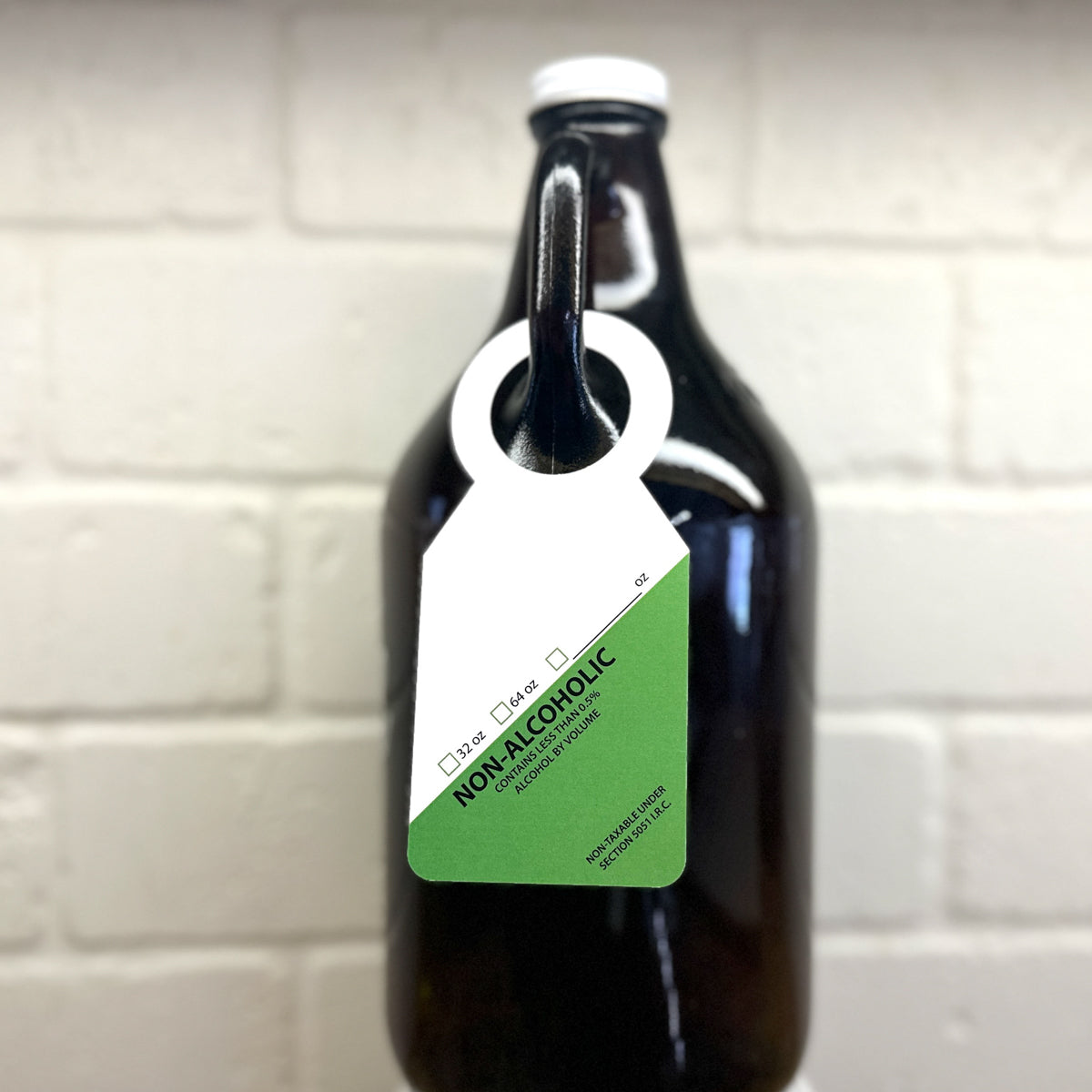 Non-Alcoholic Kelly Green Growler Tag
