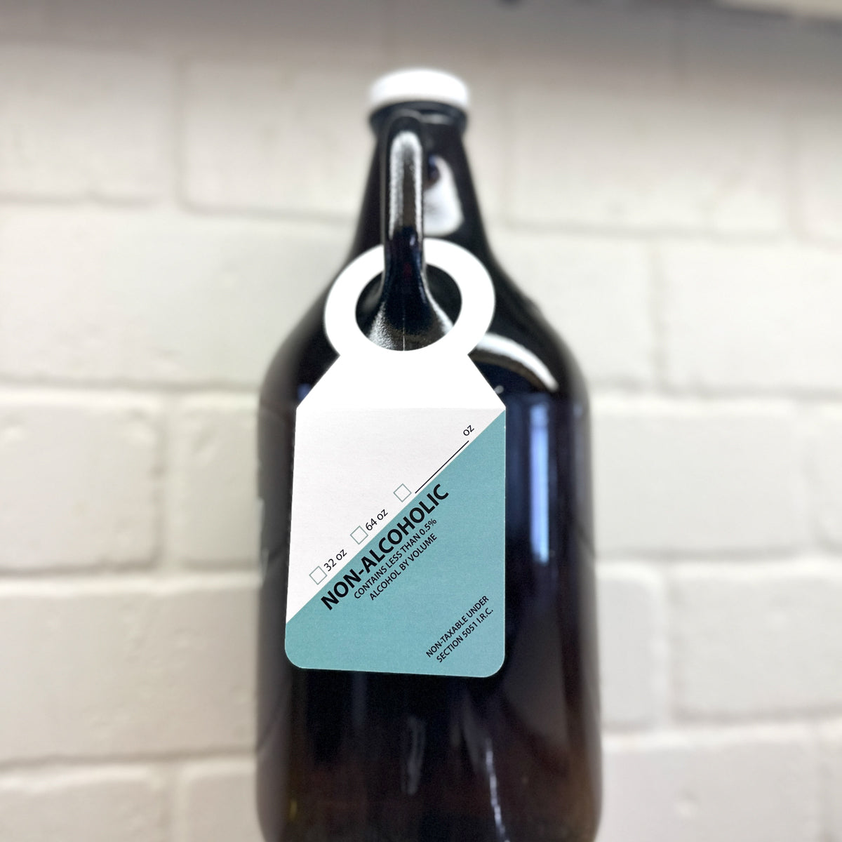 Non-Alcoholic Bermuda Teal Green Growler Tag