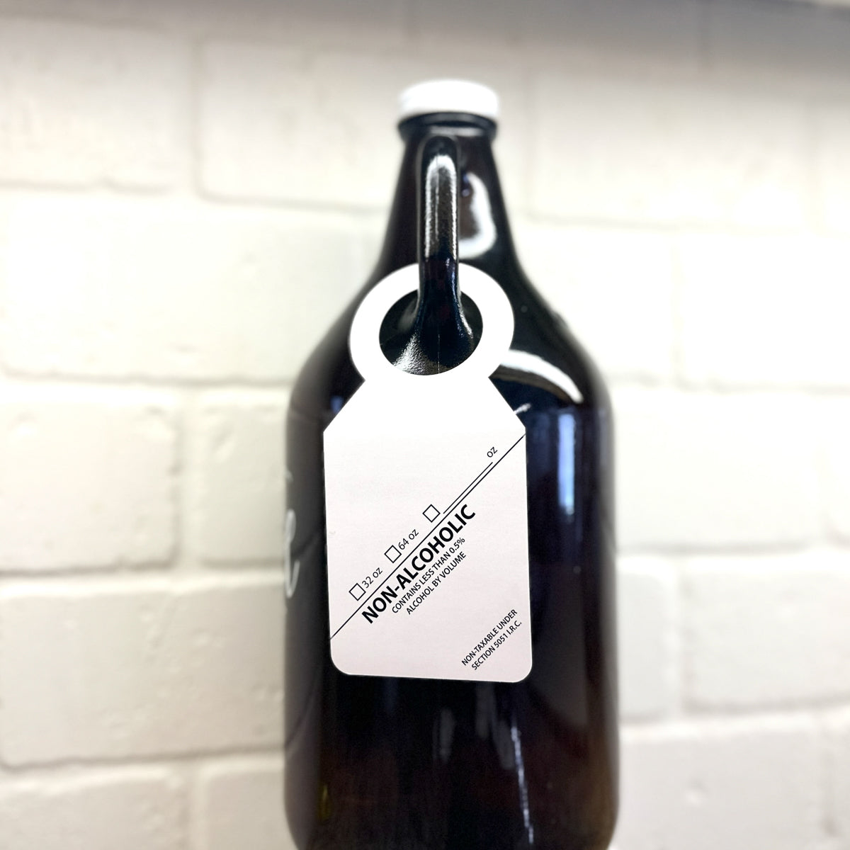 Non-Alcoholic White Growler Tag