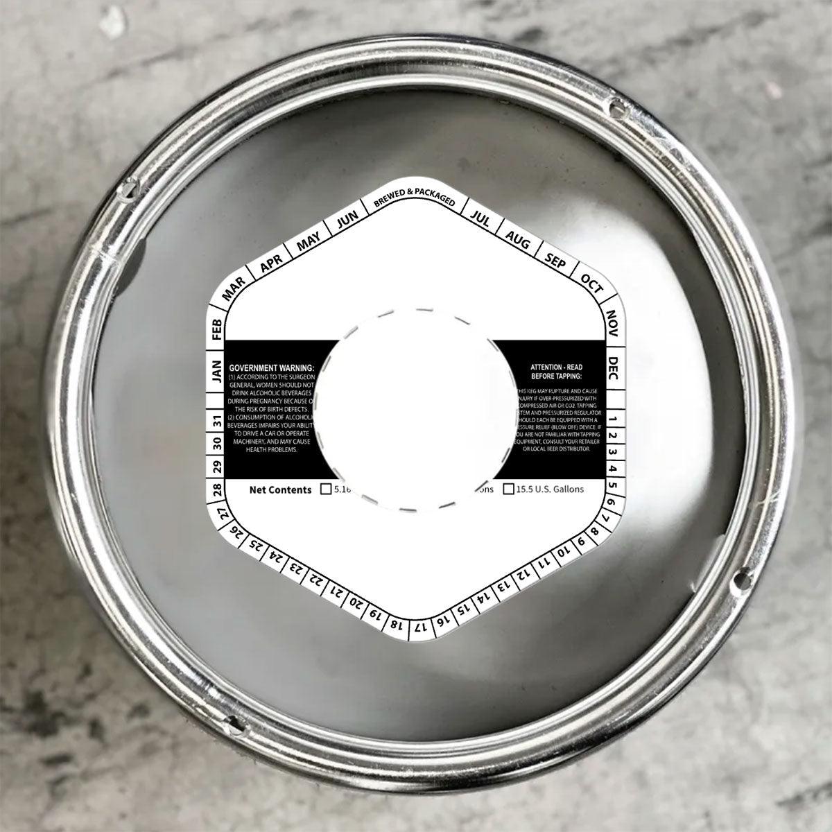 5.1432 Hexagon Keg Collar B&W Striped Template: Blank