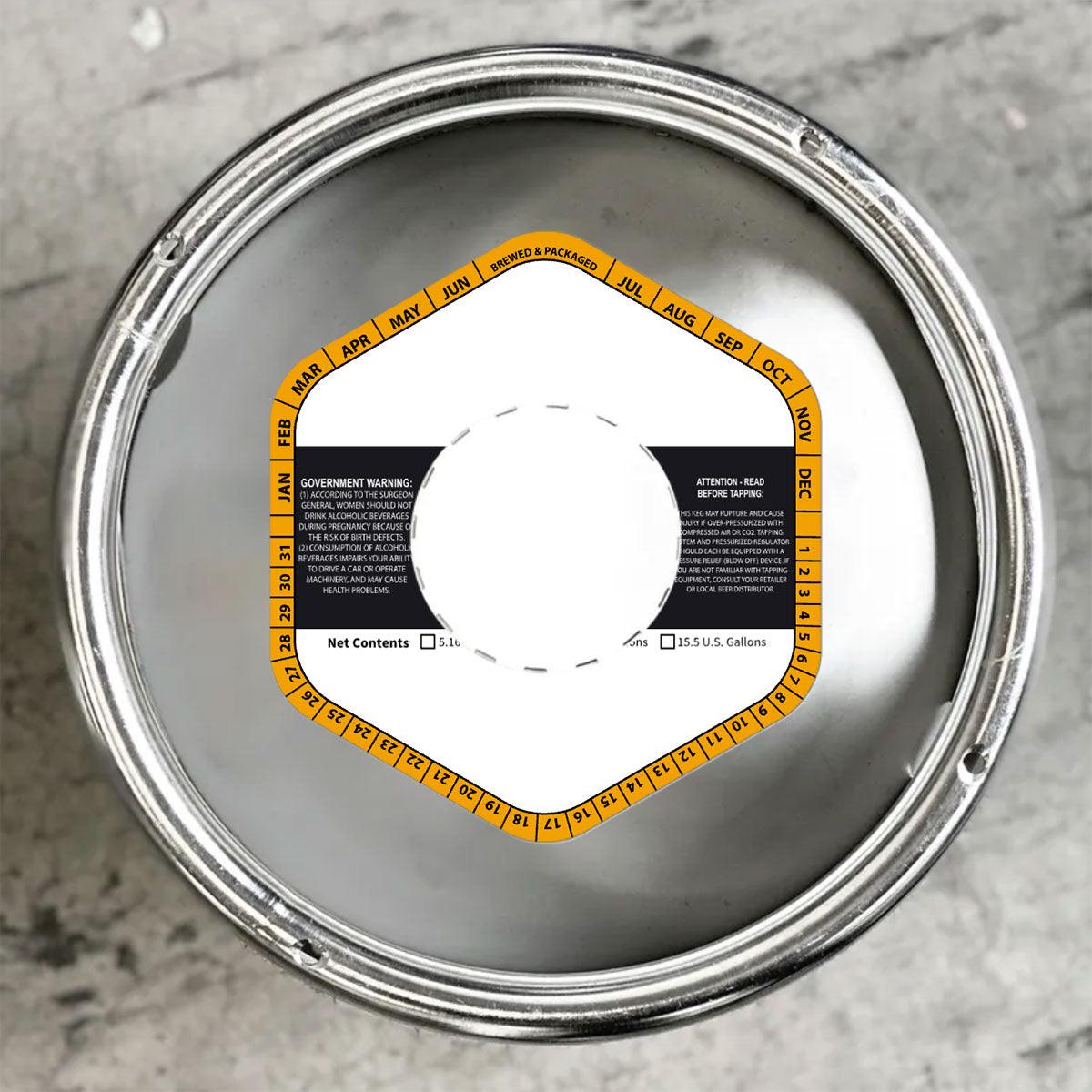 5.1432 Hexagon Keg Collar Color Striped Template: Blank