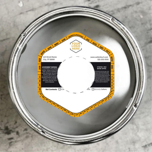 5.1432 Hexagon Keg Collar Color Striped Template: Image with Blank Area
