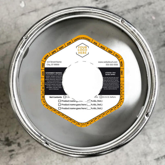 5.1432 Hexagon Keg Collar Color Striped Template: Image with Product Options