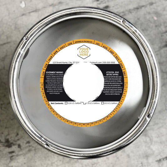 5.6875 Inch Round Keg Collar Color Striped Template: Image with Blank Area
