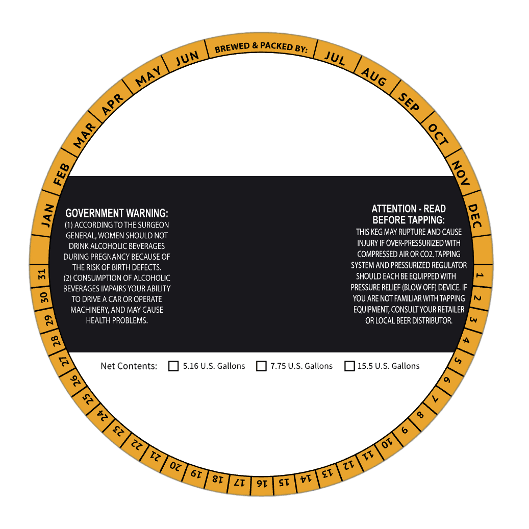 6.5 Inch Round Keg Collar Color Striped Template: Blank