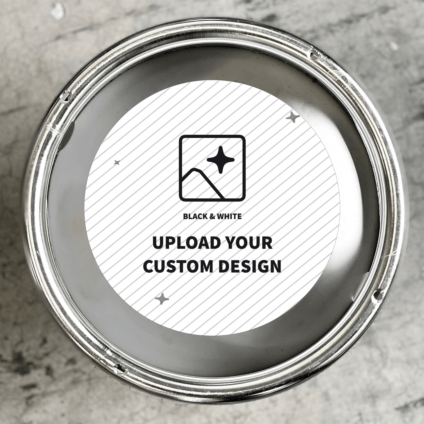 6.5 Inch Round Keg Collar B&W Custom Design