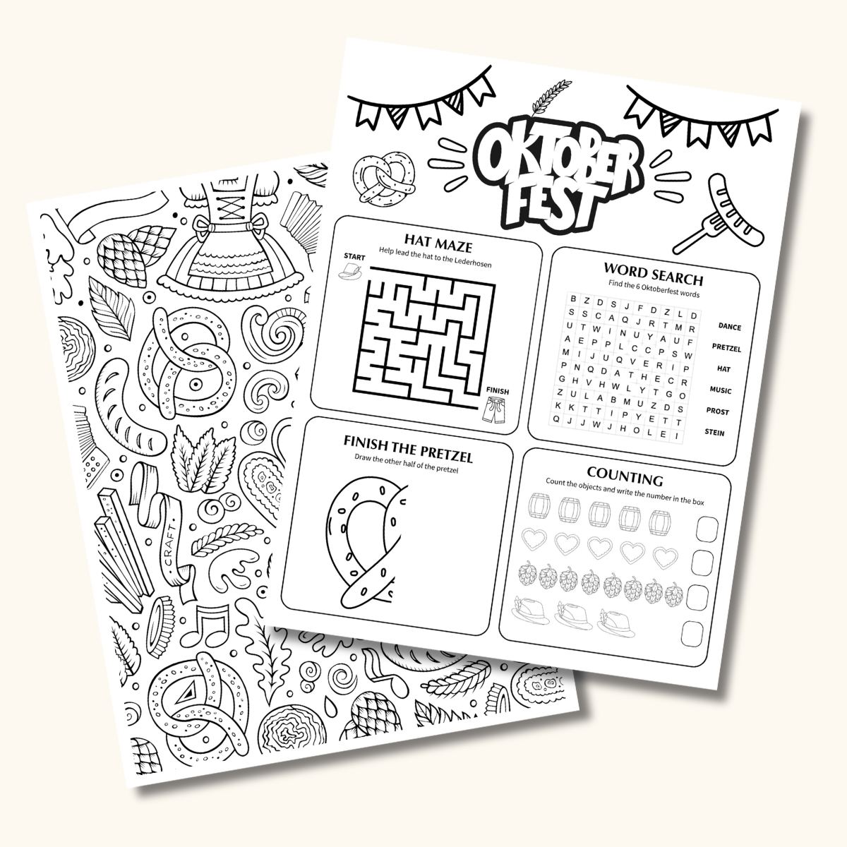 Oktoberfest Activity Sheets | 100 Pack
