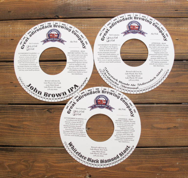 Multiple Versions of Keg Collars and Growler Tags