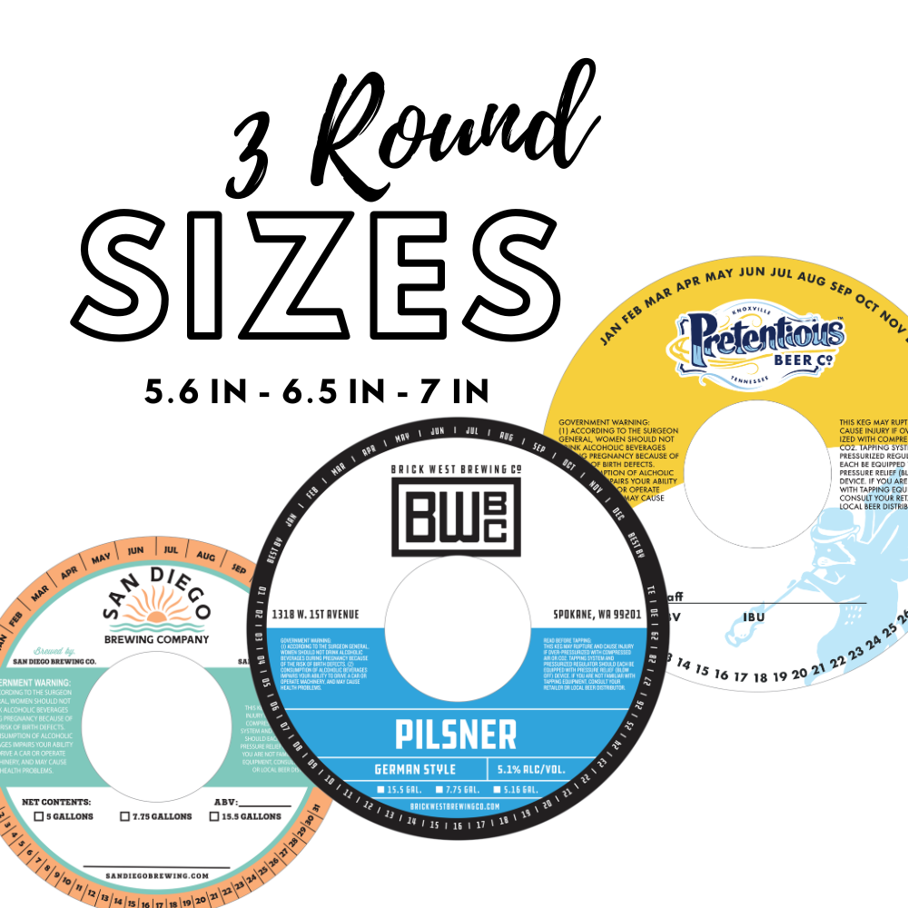Three Sizes of Circular Round Keg Collars