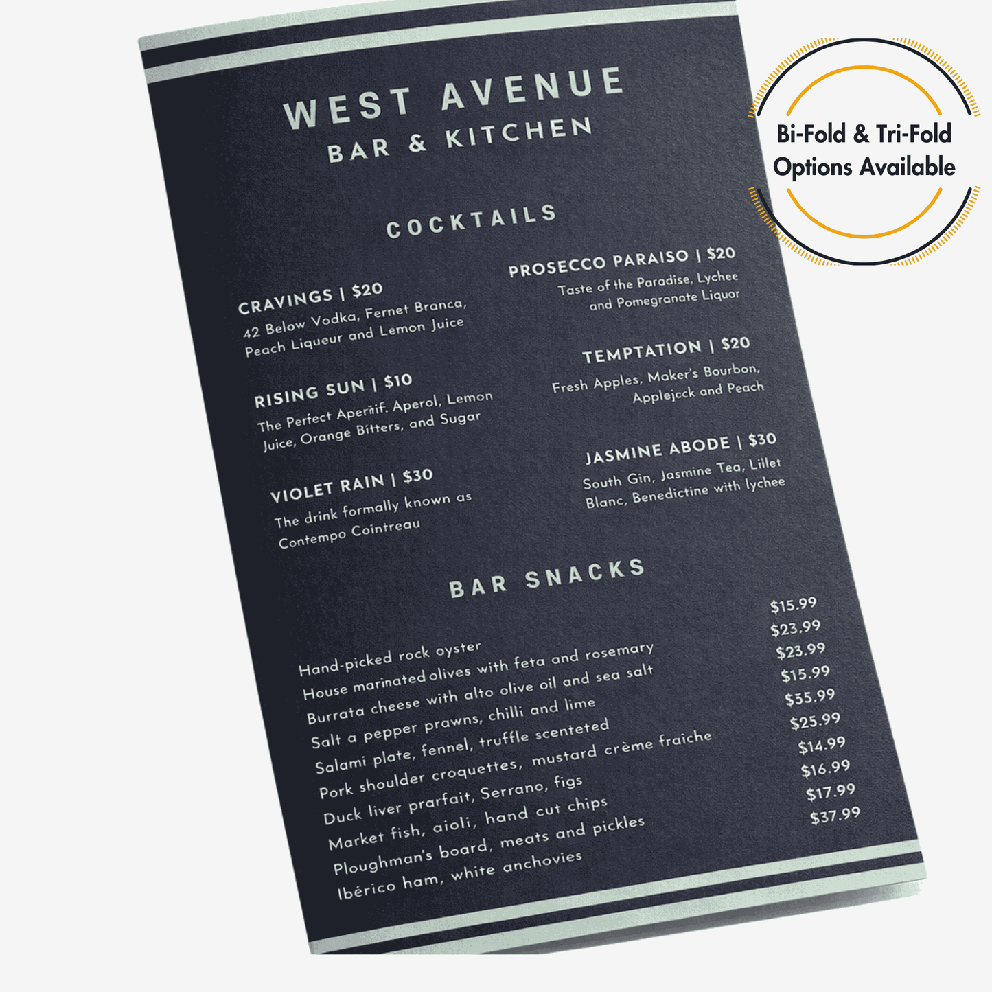 Custom Folded Menus