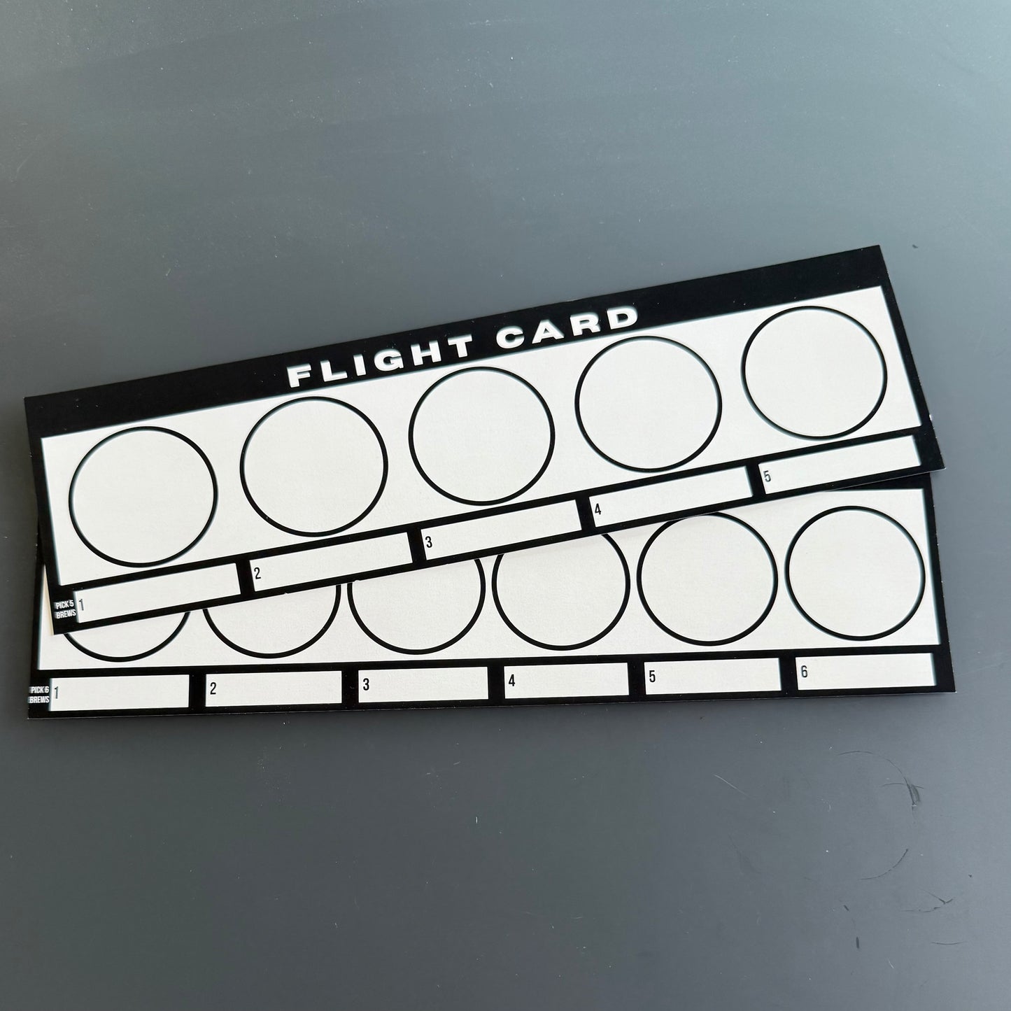 12" x 3.5" Tasting Flight Cards