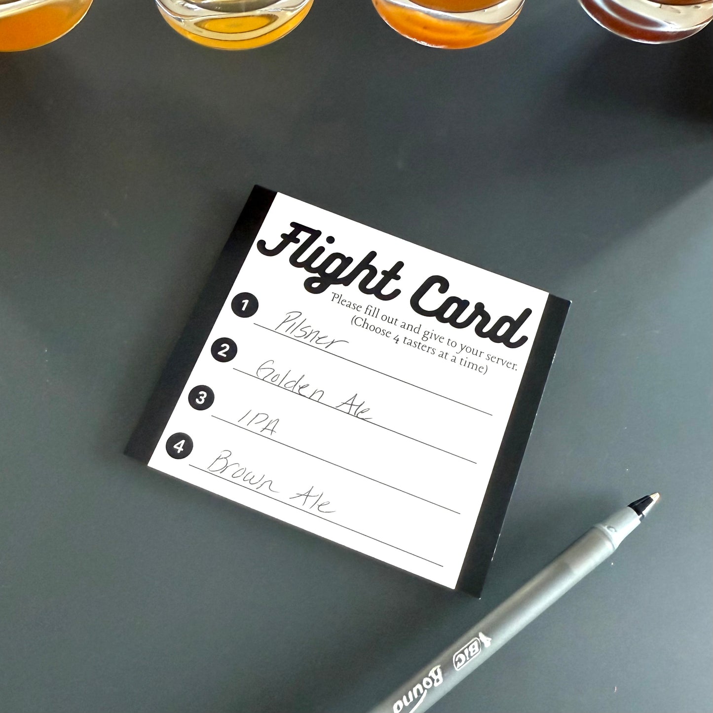 4" x 3.5" Tasting Flight Cards