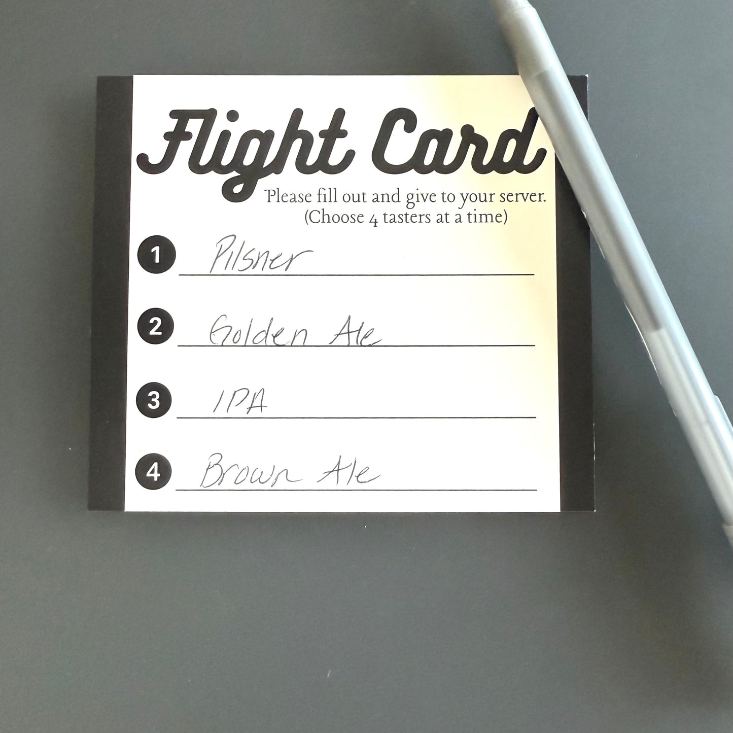 4" x 3.5" Tasting Flight Cards