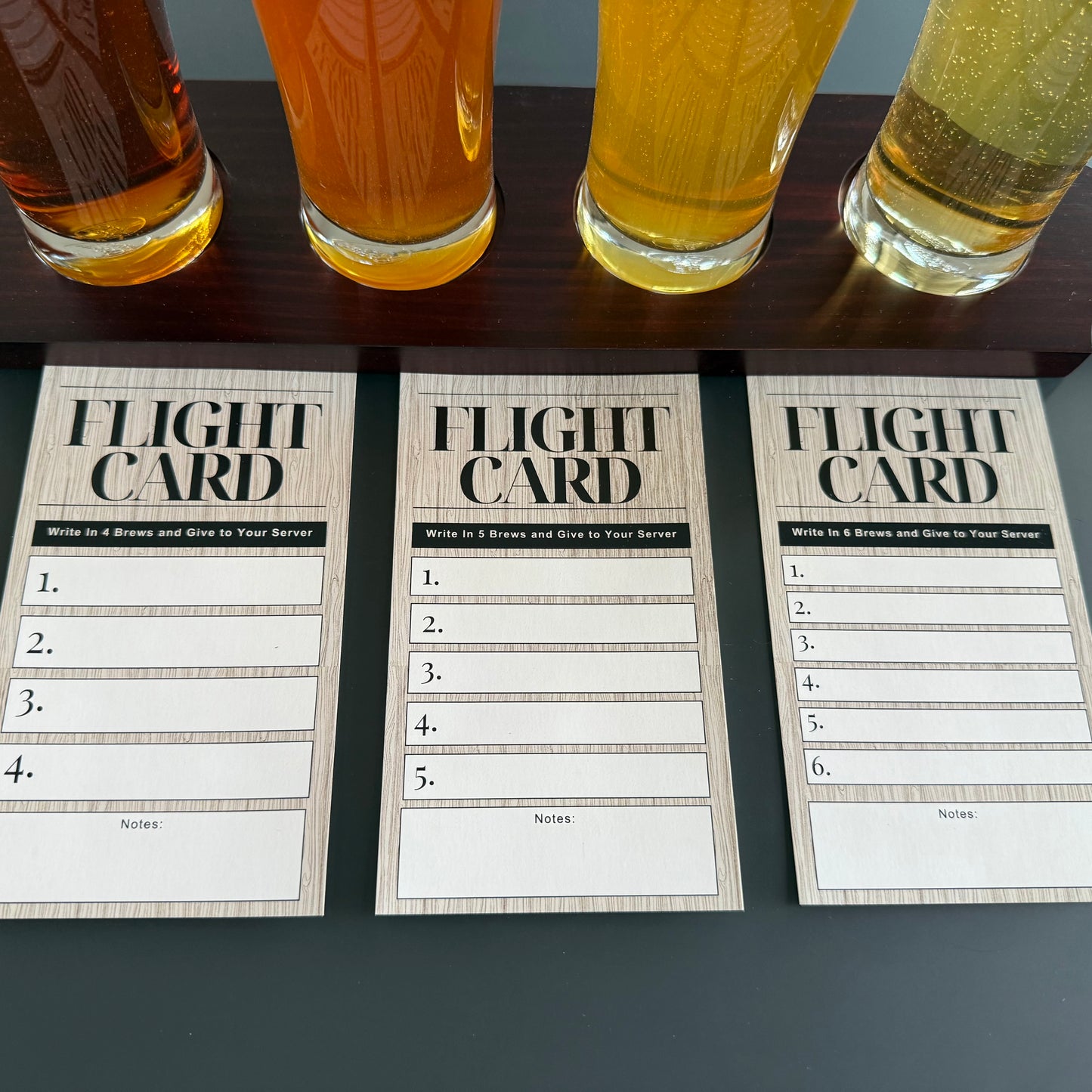 3.5" x 6" Tasting Flight Cards