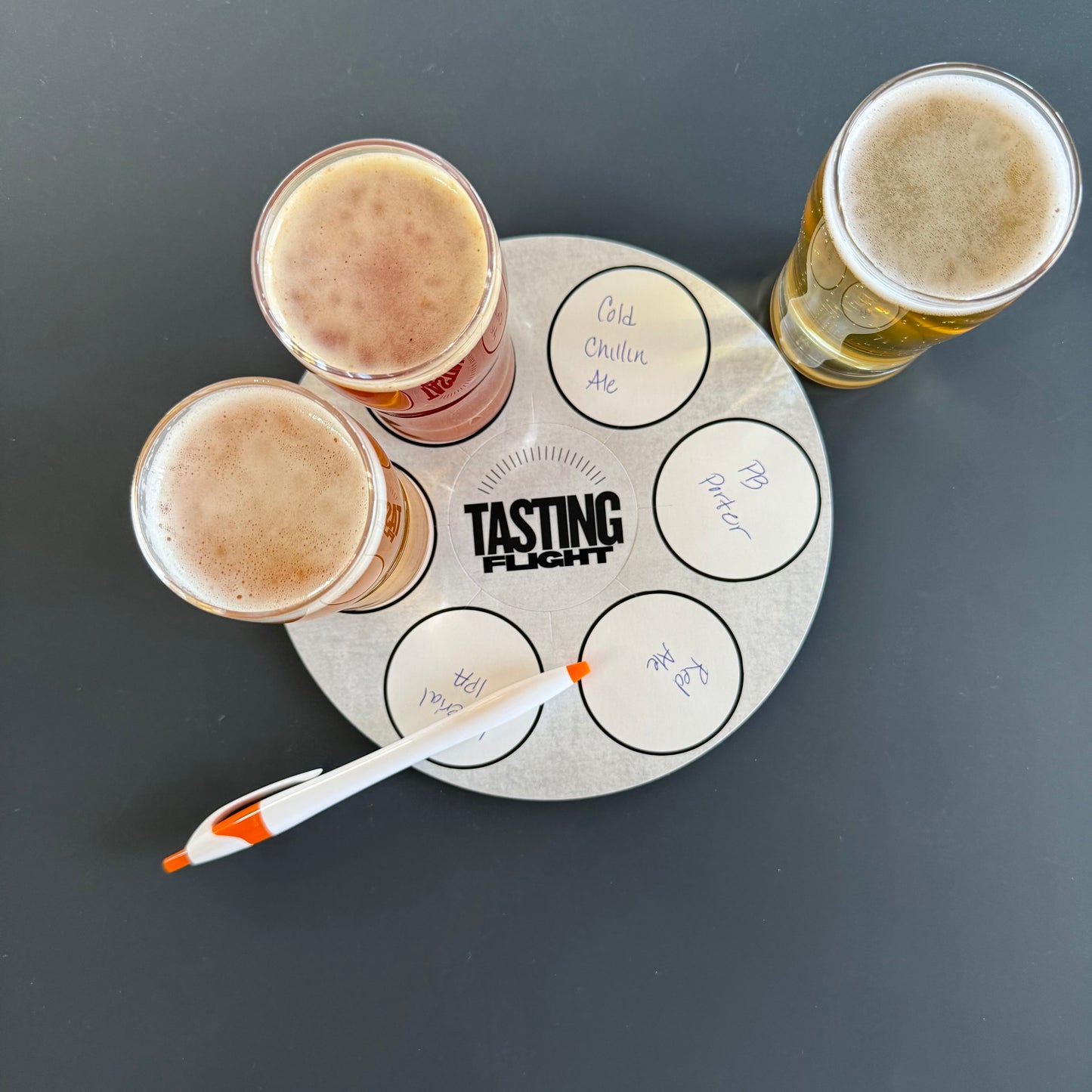 7" Round Tasting Flight Cards