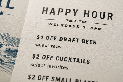 Custom Folded Menus