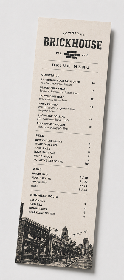 Custom Drink Menus
