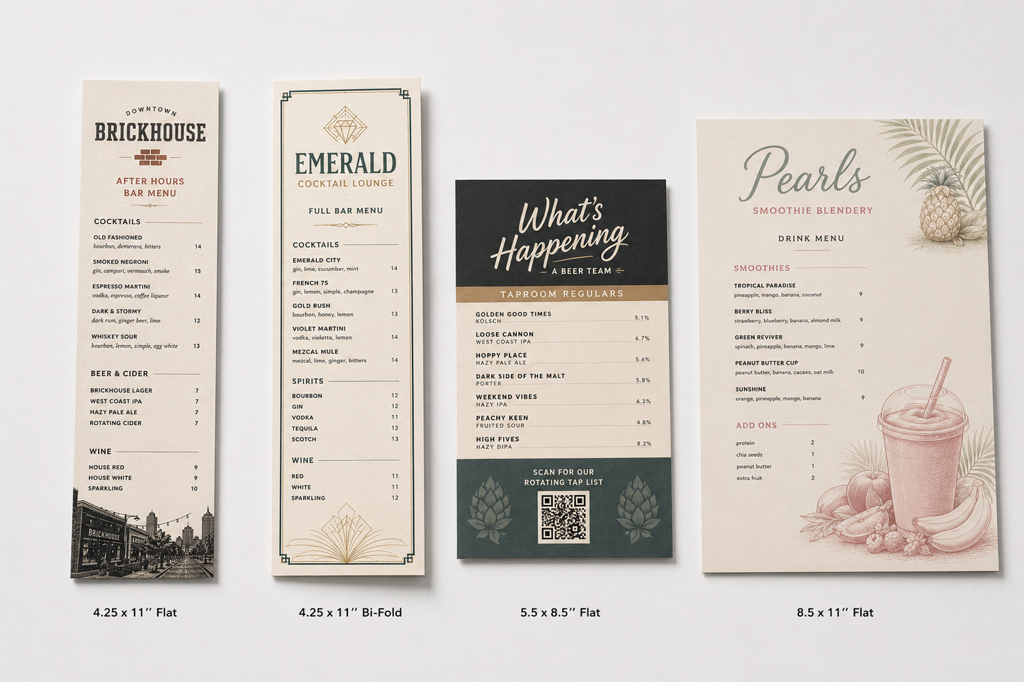 Custom Drink Menus