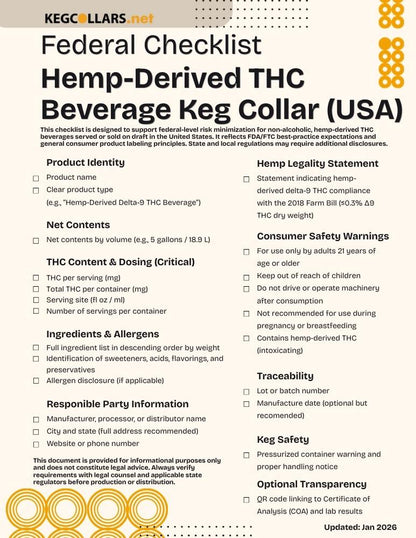 THC Keg Collar – Federal Compliance Checklist Design