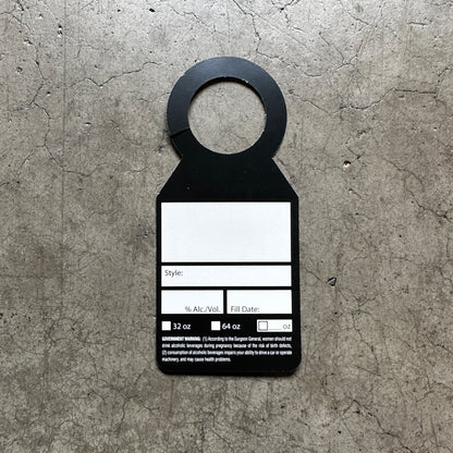 Black Boxes Growler Tags with Government Health Warning
