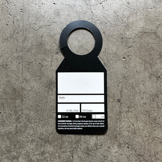 Black Boxes Growler Tags with Government Health Warning
