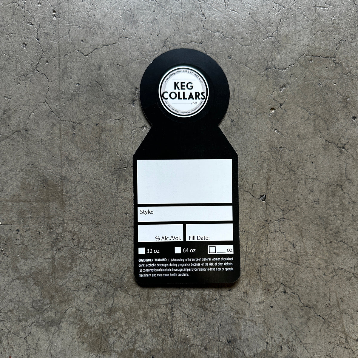 Keg Tags Black Boxes Growler Tags with Government Health Warning – Keg Collars ...