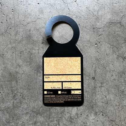 Black on Kraft Growler Tags with Government Health Warning