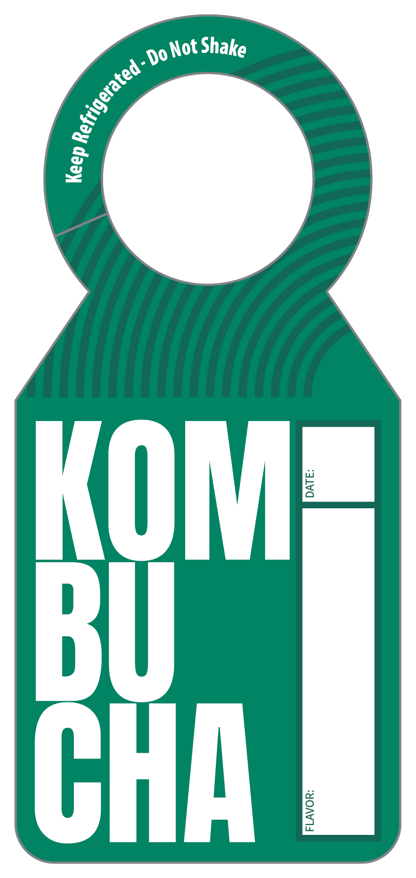 Kombucha Green Growler Tag