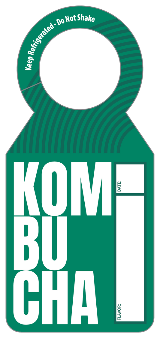 Kombucha Green Growler Tag