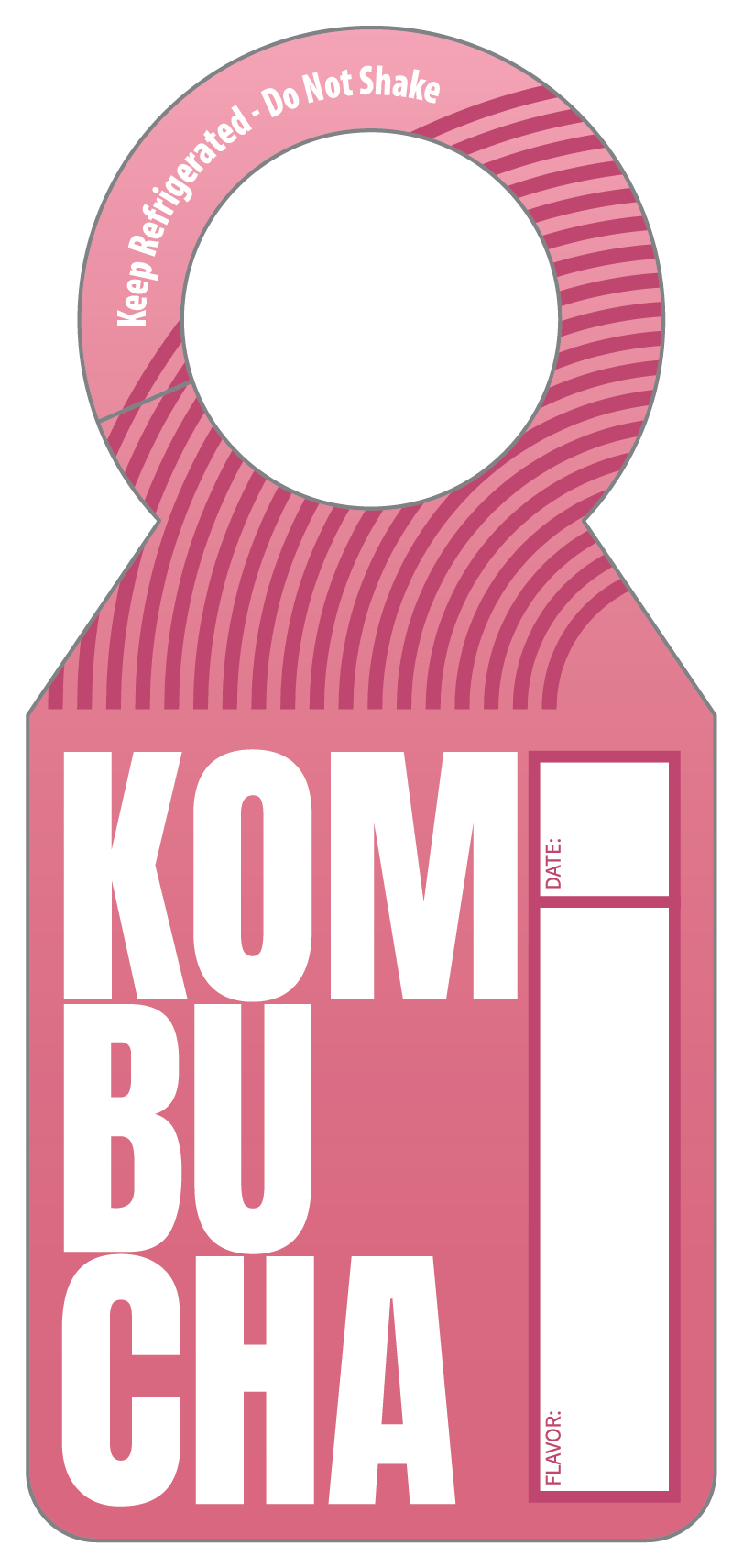 Kombucha Pink Growler Tag