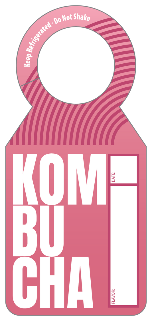 Kombucha Pink Growler Tag