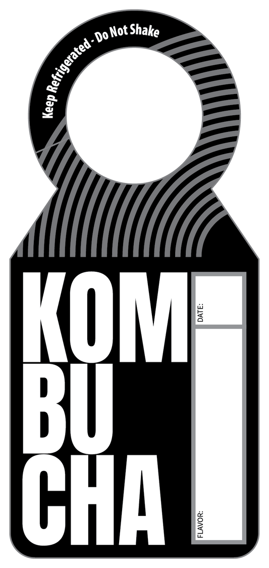 Kombucha Black Growler Tag
