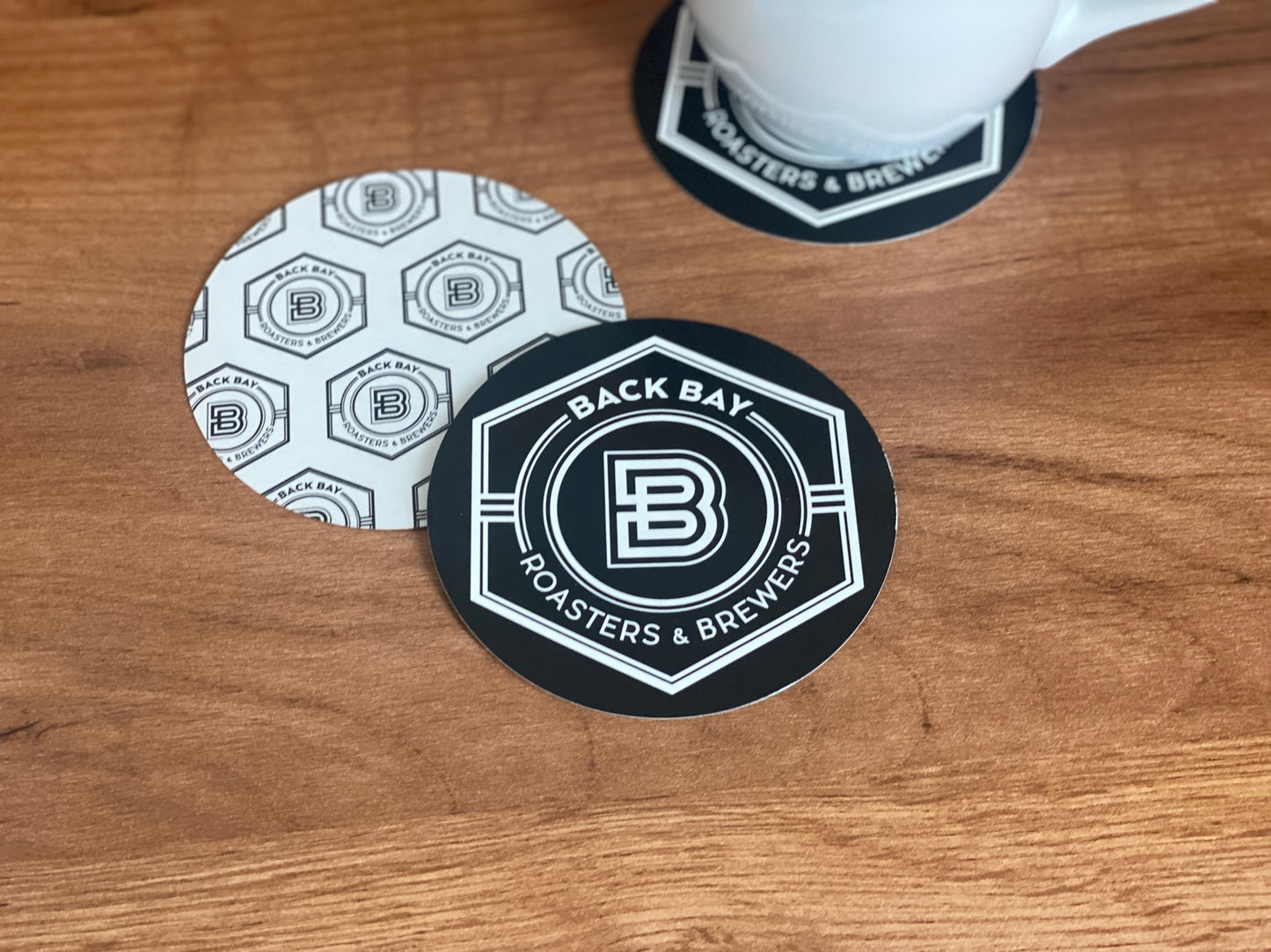 Round Coaster Black & White Custom Design