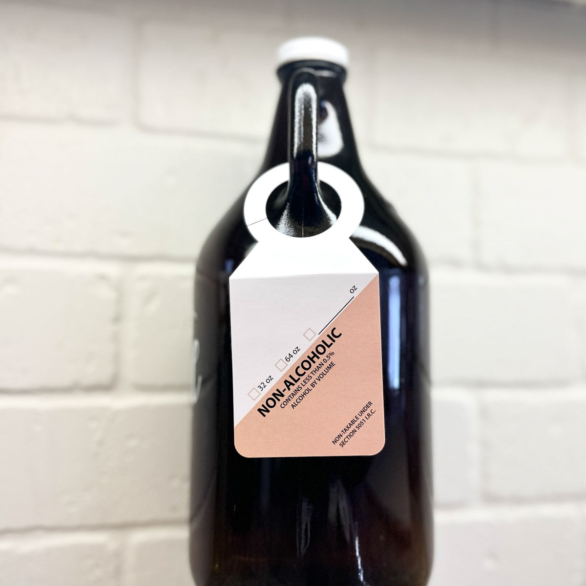 Non-Alcoholic Peach Fuzz Orange Growler Tag