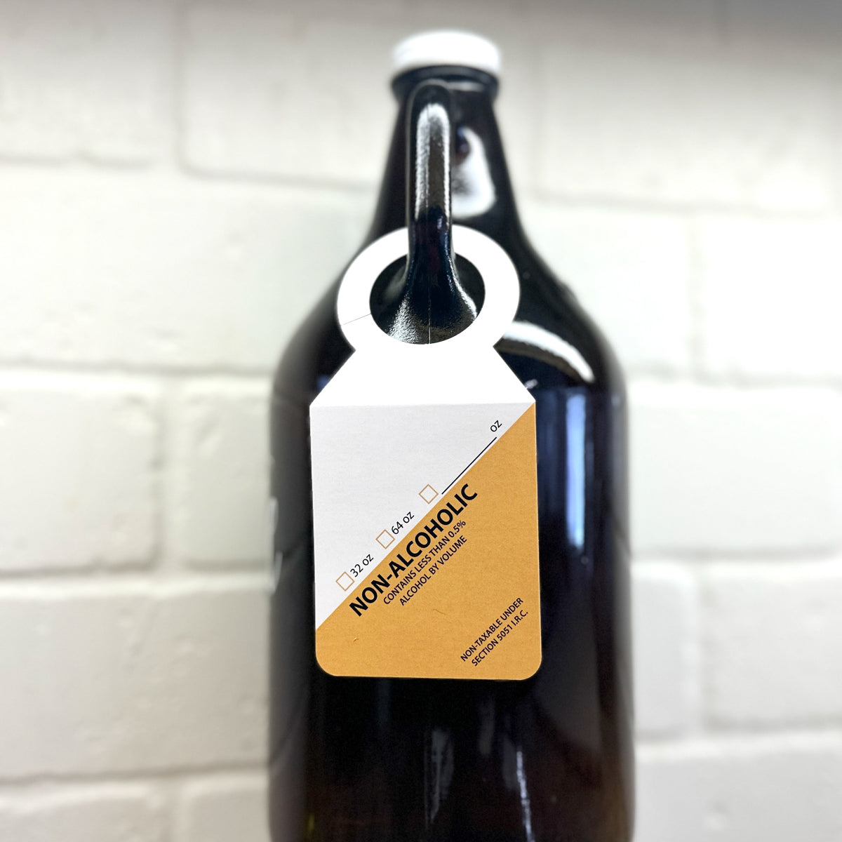 Non-Alcoholic Sun Kissed Yellow Growler Tag