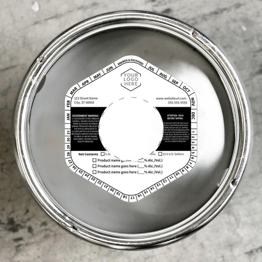 5.1432 Hexagon Keg Collar B&W Striped Template: Image with Product Options