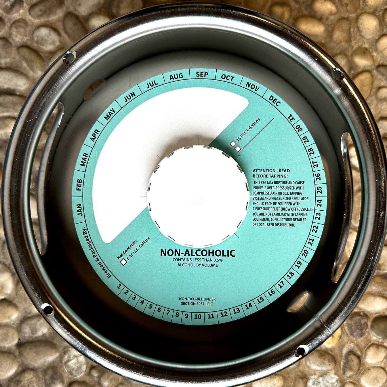 Non-Alcoholic Teal 6.5" Keg Collars