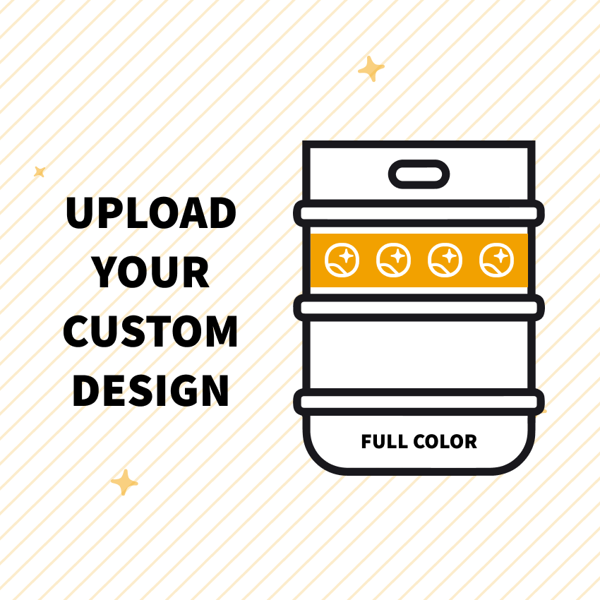 Half Barrel Keg Wrap Full Color Custom Design