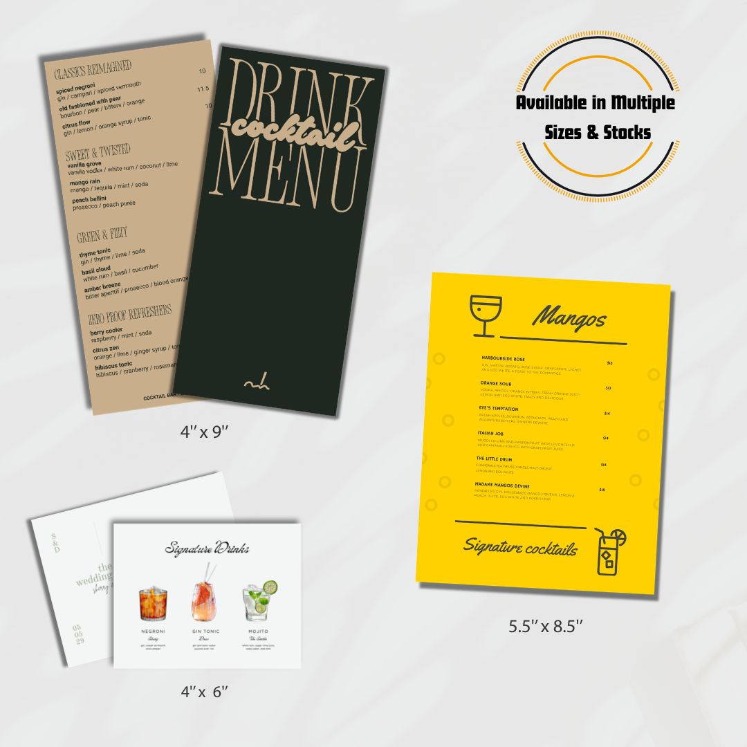 Custom Drink Menus