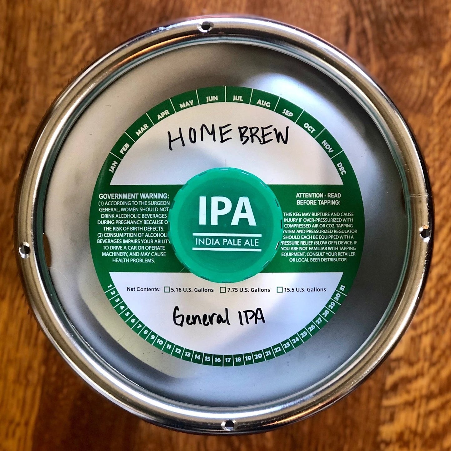 IPA - India Pale Ale Stamped Keg Caps